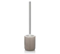 kela Escobilla para inodoro con recipiente 44,5 cm AVA, escobilla para inodoro con cabezal intercambiable, juego de escobillas para inodoro, cerámica, mango de acero inoxidable, gris