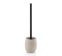 kela Escobilla para inodoro con recipiente 44 cm RODA, escobilla para inodoro con cabezal intercambiable, juego de escobillas para inodoro, cemento, mango de plástico, beige