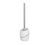 kela Escobilla para inodoro con recipiente 45 cm TALUS, escobilla para inodoro con cabezal intercambiable, aspecto de piedra natural, juego de escobilla para inodoro, mango de acero inoxidable, blanco