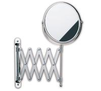kela Espejo cosmético de pared con aumento AVITA 16 cm, 1/5 veces, montaje en pared, espejo de maquillaje extensible, metal cromado, espejo de afeitado