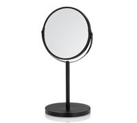 kela Espejo de maquillaje negro con aumento ELIAS 16 cm, 1/3 veces, espejo de pie, metal, espejo cosmético, espejo de afeitado redondo