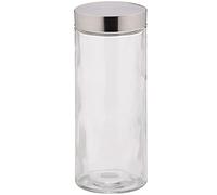 Kela Juego de tarros de almacenamiento Bera 2,2l de vidrio/acero inoxidable, transparente/plata, 11 x 11 x 27 cm