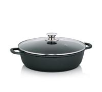 kela Sartén de aluminio fundido con borde alto de 32 cm KERROS, sartén de inducción con recubrimiento y tapa, sartén para paella