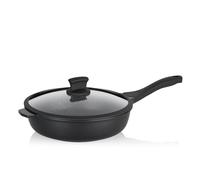 kela Sartén para guisar de 28 cm con borde alto STELLA NOVA, sartén para inducción con tapa de cristal, revestida de aluminio fundido, sartén para paella
