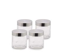 kela Tarros de cristal con tapa BERA, 4 unidades, tarros de cristal de 0,8 l, cajas para preparar comidas, juego de tarros de cristal redondos, recipientes de cristal con tapa