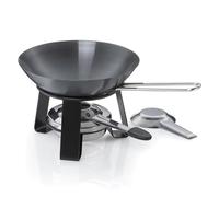 kela Wok de hierro fundido 18 cm JOY, mini wok con wok de mesa, calentador y quemador de pasta, wok pequeño para inducción, sartén wok de 0,35 l, sin PFAS