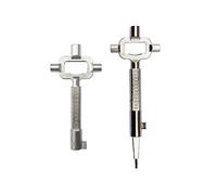 Kellegour 2 Pcs Llave Universal de Construcción - Aleación de Zinc, Cuadrada 6/7/8 mm Para Bombines, Cilindro, Cerraduras, Sacacorcho - Plateado