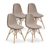 KELUINA Juegos de sillas de Comedor coruyna 2/4/6 Piezas,Modernas Medievales de sillas de Comedor de Concha de Moda,Fundas Laterales características del Restaurante Acolchadas (Marrón grisáceo,4 PCS)