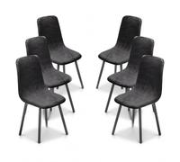 KELUINA Juegos de sillas de Comedor coruyna 2/4/6 Piezas,Modernas Medievales de sillas de Comedor de Concha de Moda,Fundas Laterales características del Restaurante Acolchadas (Gris oscuro1,6 PCS)