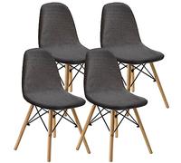 KELUINA Juegos de sillas de Comedor coruyna 2/4/6 Piezas,Modernas Medievales de sillas de Comedor de Concha de Moda,Fundas Laterales características del Restaurante Acolchadas (Gris Oscuro,4 PCS)