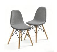 KELUINA Juegos de sillas de Comedor coruyna 2/4/6 Piezas,Modernas Medievales de sillas de Comedor de Concha de Moda,Fundas Laterales características del Restaurante Acolchadas (Gris Claro,2 PCS)