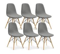 KELUINA Juegos de sillas de Comedor coruyna 2/4/6 Piezas,Modernas Medievales de sillas de Comedor de Concha de Moda,Fundas Laterales características del Restaurante Acolchadas (Gris Claro,6 PCS)