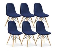 KELUINA Juegos de sillas de Comedor coruyna 2/4/6 Piezas,Modernas Medievales de sillas de Comedor de Concha de Moda,Fundas Laterales características del Restaurante Acolchadas (Marina,6 PCS)