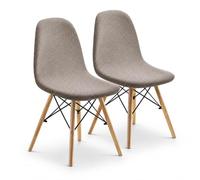 KELUINA Juegos de sillas de Comedor coruyna 2/4/6 Piezas,Modernas Medievales de sillas de Comedor de Concha de Moda,Fundas Laterales características del Restaurante Acolchadas (Marrón grisáceo,2 PCS)