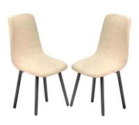 KELUINA Juegos de sillas de Comedor coruyna 2/4/6 Piezas,Modernas Medievales de sillas de Comedor de Concha de Moda,Fundas Laterales características del Restaurante Acolchadas (Beige1,2 PCS)