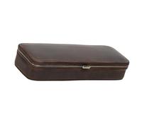 Kelvix Estuche de almacenamiento para pluma estilográfica con 3 ranuras para escritura, caja dura y ranura para tarjetas para oficina, estudio, transporte diario y viajes, café, 190x70x38mm, moderno