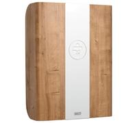KEMMLIT Toledo - Cambiador de pared (madera de roble, plegable, ahorro de espacio, incluye cambiador gris, estantería para cambiar pañales de pared para áreas públicas y privadas), TÜV, estación de