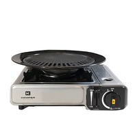 KEMPER - Barbacoa Parrilla 2 en 1 Hornillo de gas piezoeléctrico 2200 W + Placa Grill Camping