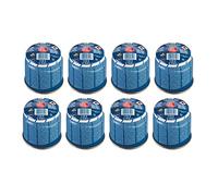 KEMPER - Lote de 8 cartuchos de gas de 190 g - Modelo 200 - Butano universal con sistema de seguridad STOP GAS para hornillo, lámpara de camping y lámpara de soldadura