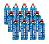 KEMPER - Pack de 12 cartuchos de gas butano, 220 g, para aparatos de gas, norma UN2037