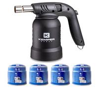 KEMPER - Soplete de gas profesional 360° de uso Encendido piezoeléctrico 4 cartuchos de gas perforables