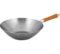 Ken Hom KH331103, sartén redonda, apta para wok y freír, de acero inoxidable, con base de acero al carbono y revestimiento cerámico, para uso con gas, de 31 cm de diámetro
