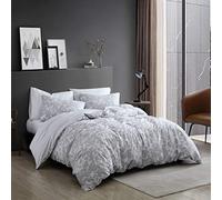 Kenneth Cole Colección Merrion | Juego de edredón - 100% algodón Ultra Suave, Ropa de Cama para Todas Las Estaciones, Prelavado para Mayor suavidad, King, Gris