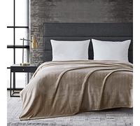 Kenneth Cole New York Colección Solid | Manta de Forro Polar de Felpa ultrasuave y acogedora, Ropa de Cama lujosamente cálida, Lavable a máquina, fácil Cuidado, Queen, Beige