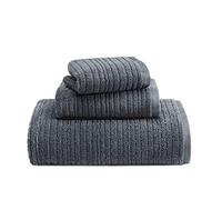Kenneth Cole New York - Juego de 100 Toallas, súper Suaves y absorbentes, Resistentes a la decoloración, de Secado rápido, algodón, carbón, 3 Piezas