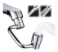 KENPOJO Aireador Grifo Cocina Giratorio de 1080°,Adaptador Grifo Cocina Duradero a Prueba de Salpicaduras, 2 Modos Salida Agua, Extensor Cocina Grifo por Roscas M22 M24 para Lavabo Cocina y Baño