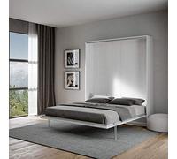 Kentaro - Cama plegable de matrimonio, color blanco fresno itamoby