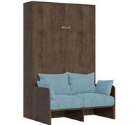 Kentaro, cama plegable francesa de 140 cm para cama doble, con sofá de nogal, en color azul claro
