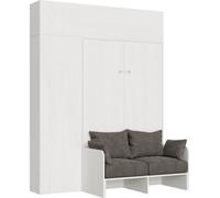 Kentaro Esche: sofá cama con estructura de soporte, elemento de pared superior con luz integrada, elemento superior con luz integrado sobre estructura de soporte (modelo ALESSIA 20), cama abatible