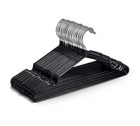 KEPLIN 20 Perchas de Metal con Revestimiento de Goma Tarea Pesada - Percha organizadora de Ropa Que Ahorra Espacio para Las Perchas del Armario (Negro)