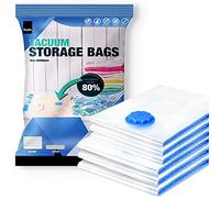 KEPLIN Bolsas de almacenamiento al vacío | Maximiza el espacio y almacena ropa, ropa de cama, toallas, edredón y almohada | Bolsa de succión de aire con doble cremallera segura + válvula | Paquete de