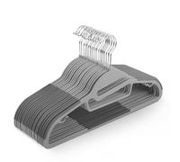 KEPLIN Paquete de 30 Perchas Antideslizantes, diseño Duradero y Delgado para Ahorrar Espacio con Giro de 360°, Organizador de Corbatas, Ganchos de Correa y Apertura en Forma de S (Gris Oscuro)
