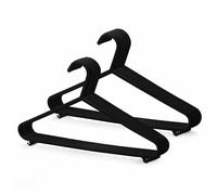 KEPLIN Perchas para Adultos Color Negro Ropa de Plástico Fuerte con Barra de Traje y Labios (37.5cm de Ancho) (25pk)