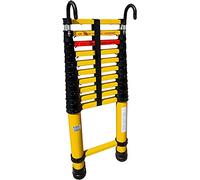 KEppd Escalera telescópica de Fibra de Vidrio con Gancho, Escalera de extensión de 5 m/4,5 m/4 m/3,5 m/3 m/2,5 m/2 m, escaleras telescópicas de Escalada Extensible para Trabajos eléctric