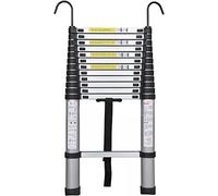 KEppd Escalera telescópica telescópica 8m/ 7m/ 6.2m/ 5m/ 4m/ 3.8m/ 2.6m, Escaleras de extensión de Aluminio con Gancho para Negocios de techado, Uso doméstico, Trabajo al Aire Libre de R