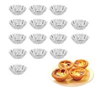 KEQAR 15 piezas moldes para tartas de cupcakes, reutilizable, antiadherente, forma de huevo, flaneras acero inoxidable, reposteria, mini flor en forma molde pudin, pasteles, galletas, magdalenas