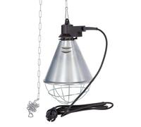 Kerbl Lámpara de calor infrarroja, emisor de calor, 2,5 m, aluminio, con pantalla de aluminio y jaula protectora, incluye cadena de fijación, fabricado en Alemania