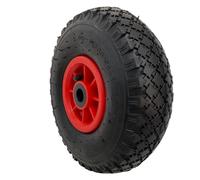 KEROPPA Rueda Neumática Carretilla Rueda para Carros 26 cm Diámetro Eje ABS Con Válvula para Inflado Grosor 9 cm Resistente Duradera Negro (1)