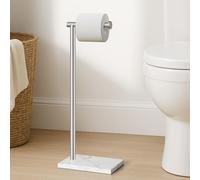KES BPH285S1 - Portarrollos de papel higiénico cromado de pie con base rectangular de mármol, soporte de papel higiénico de pie para baño, acero inoxidable 18/8, acabado pulido