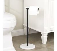 KES Portarollos Papel Higienico de Pie Portarrollos para Papel Higiénico Negro con Base de Mármol Soporte Papel Higienico, BPH284S1-BK