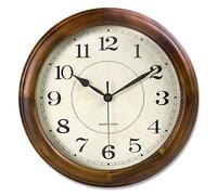 Kesin Reloj de Pared de Madera de 14 Pulgadas, silencioso, Grande, Decorativo, Funciona con Pilas, sin tictac, analógico, Retro, para Sala de Estar, Cocina, Dormitorio