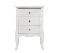 KESOTO de Armario Mesa Auxiliar Cajonera Mueble Dormitorio de Madera Maciza con Cajón para Esenciales Nocturnos Diseño Sobrio y Estable Adecuada para, 42 32 66.5cm, Blanco