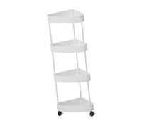 KESOTO Estante de Esquina con Ruedas para Baño Y Cocina, 4 Niveles Blancos, Individual