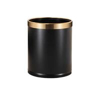 KESOTO Papelera Metálica Doble Pared Morno Papelera con Base Anular Negra Compacto Cubo con Bor Reforzado para Cocina, Baño, Hotel, 10L