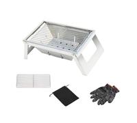 KESOTO Parrilla de Barbacoa Plegable Portátil Parrilla de Carbón Asador de Mesa Brasero Acero Alimentario Fácil de Limpiar Adecuada para Camping Picnic Reuniones en el Jardín, M, Sencillo