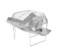 KESOTO Parrilla Portátil Fogata Brasero Desmontable Rejilla Barbacoa Plegable Soporte Hoguera Cuenco Fuego Acero Inoxidable y Superficie para Asado Adecuada, Parrilla De Lujo